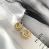 Kolczyki obręcze Trendy skrętu metalowe okrąg geometryczny dla kobiet mody imprezowy złoto kolor miedzi Małe akcesoria biżuterii