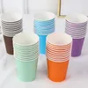 10 unids/set taza desechable colorida 250 ml bebidas de fiesta copas de vino jardín de infantes DIY taza de papel hecha a mano hogar cocina taza de café BH8039 TYJ