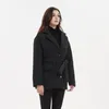 Dames down Parkas Malina Casual ingekeepte Parkas Women Fashion Tie Belt Solid Black Coats Women Elegant Cotton Jackets met een enkele borsten vrouwelijke dames 221128