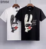 22SS Men T-Shirt Designer d2 Mens Polo shirt tops Luxury Dsquare Print Shorts O-Neck Short Sleeve Men's Shirts DT2022 dsq Streetwears