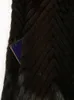 Piel de mujer Faux Nerazzurri Invierno Largo Grueso Cálido Lujo Elegante Rayas Fluffy Mink Coat Mujeres Stand Collar Maxi Abrigo 221128