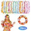 Decoratieve bloemen Hawaiiaanse krans Leis Garland kunstmatige ketting Hawaii Beach Spring Party Supplies voor de zomer