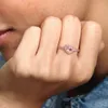 Rose Gold Plated Sparkling Pink Elevated Heart Ring Fit Pandora Jewelry Engagement Wedding Lovers Fashion Ring for Women