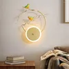 Bakgrundsbilder Nordiska guldring trädgren Bird Led Wall Lamp barn sovrum sovrum lampor korridor sconce ljus