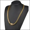 Chains 618Mm Wide Gold Stainless Steel Cuban Miami Chain Necklaces Cz Zircon Box Lock Big Heavy Jewelry Drop Delivery Pendant Dhgarden Dhctv