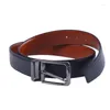 Belts High Quality Cowhide Pu Leather Men Pin Buckle Jeans Waistband Male Black Brown Two Sides Pure Color Belt All-match