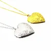 Pendant Necklaces Can Open Lover Heart Po Frames Locket Engraved Peach Necklace Women Jewelry Accessories