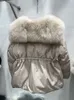 Piumino da donna Lagabogy Inverno Grande vera pelliccia Corto spesso caldo 90 Cappotto d'anatra bianco Piumino allentato femminile Capispalla 221128