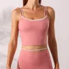 Yoga outfit Sexig tanksport Bra halter vadderad träning solid träning underkläder gym push up crop top flickor fitness skjorta sportkläder