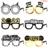 Happy New Year 2023 Party Decoration Eyeglasses Paper Glasses Frame Photo Booth Props for New Year'S Eve Partys Celebration