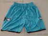 Shorts masculins 2022 Charlotte'''hornets'''Men Retro Basketball Shorts avec poches Pantalons de jeu de survêtement à fermeture éclair Larry Johnson Alonzo Mourning Lamelo Ball W0225