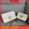 Sacs de créateurs de luxe 2022 Ole New Women's Classic Calf Jacquard Tissu Studio19 Ivoire Blanc Msenger Petit sac à main d'embrayage carré