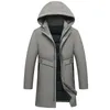 Herren Daunenparkas Top Qualität Winter Marke Mit Kapuze Lässige Mode Verdicken Outwear Jacke Longline Windjacke Mäntel Kleidung 221129