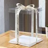 Коробка для торта в подарочной упаковке прозрачные высокие контейнеры прозрачные носители Пара День рождения с десертными кексами базы пекарня дюйм
