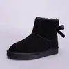 2020 Winter-Low-Top-Stiefel mit einzelner Schleife und Kristall für Damen, klassische Modemarke, Anti-Samt, Schwarz, Grau, Kastanienbraun, Damen-Schneestiefel