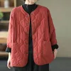 Wo Quilted Ceket Kadınlar Artı Boyut Sonbahar ve Kış Kore tarzı Moda Gevşek Tek göğüslü Hafif Pamuk Giysileri