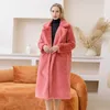 Dames s fur faux winter warme jas dik lange rit kraag casaco feminino 221128