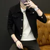 Men's Jackets Mens Denim Slim Fit Fashion Jeans Pocket Coat Men Male Spring Autumn Classic Black White 221129