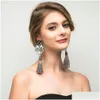 dangle chandelier long tassel earrings for women bohemian statemen