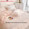 Bedding sets Luxury Pink 100 Cotton Soft Cozy Princess Wedding Set Lace Embroidery Duvet Cover Sheet Skirt Pillowcases 4Pcs 221129