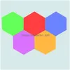 V￤gglampor Colorf Quantum LED Hexagonal Modar Touch Sensitive Night Light Magnetic Hexagons Creative Decoration Lamp DHQPS