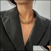 Chokers Chokers Punk Chunky Chain Choker Necklace For Women Hip Hop Gold Color Layered Collar Statement Fashion Jewelry Drop Dhgarden Dhb3V