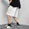 Shorts masculinos Summer Drawstring Moda verde preto branco casual s streetwear solto hip hop wide perna m-2xl t2211129