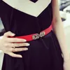 Belts Fashion Women's Skinny Elastic Waist Belt Vintage Alloy Buckle Waistband Cinch Strap For Ladies High Black Red