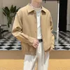 Herrjackor män solid minimalistisk lastkläder mild japansk kpop retro mode casual tonåringar unisex alla matchar chaqueta taktisk 221129