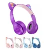 Mignon Cat Earts Bluetooth Casque sans fil avec micro Mic Annulation Kid Girl Stéréo Musique Casque Casquet Téléphone Gift7878967