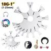 Stainless Steel Body Jewelry Piercing Gauge Measurement Tool Wire Thickness Gauges Wheel Measures 18G-0G