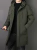 Hommes vers le bas Parkas mode Long manteau grande taille 7XL 8XL hiver coton rembourré veste surdimensionné capuche Parka épais chaud coupe-vent mâle 221129