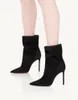 Winter women's ankle boots velvet suede leathers boot Matignon Bootie thin heels sexy high heel pointy toe with box