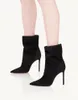 Winter dames enkel laarzen fluwelen suède leathers boot matignon bootie dunne hakken sexy hoge hiel pointy teen met doos