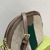 Bolsos de concha de diseñador clásico Bolso de hombro de mujer de moda Bolso de cuerpo cruzado pequeño de lujo Bolso de cadena ajustable Colgante de cremallera con letra Diseño de rayas rojo verde