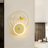 Bakgrundsbilder Nordiska guldring trädgren Bird Led Wall Lamp barn sovrum sovrum lampor korridor sconce ljus