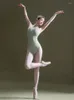 Sahne Giyim Kadın Yular Boyun Naylonballet Dans Jimnastiği Leotard Yüksek Yaka Örgü Figür Buz Paten Tulum Damla Damlağı Anahtar Deliği Kesim