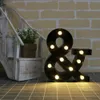 Dekorativa föremål Figurer 22cm Black Letter Lights Led Glowing Digital Battery Night Light Birthday Wedding Bankett Bedroom Decor 221129