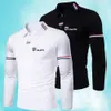 Men's Polos Spring And Autumn Lapel Long Sleeve POLO Shirt Business Printing Casual Simple Top 221128