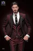 Costumes pour hommes Blazers Arrivée Noir Revers Marié Tuxedos Bordeaux Hommes Mariage 3 PiècesVestePantalonVesteTraje de novio par 221128