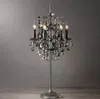 American Retro Crystal Table Lamp Living Room Study Bedroom Rococo Rust Room High-klass ljus