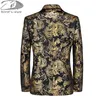 Erkek Suit Blazers Autumnwinter Ceket Klasik Çiçek Baskı Katlar Ziyafet Şarkıcı Sahne Ev sahibi akşam elbisesi Erkek Slim Fit Blazer 221128