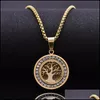 Pendant Necklaces Luxury Designer Jewelry Necklace Stainless Steel Pendant Diamonds Gold Round Mens Pendants Necklaces Drop D Dhgarden Dhcle