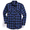 Men s Casual Shirts Men Plaid Flannel Shirt Long Sleeved Chest Two Pocket Design Fashion Printed Button USA SIZE S M L XL 2XL 221128