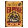 Pizza Metal Painting Poster Vintage Posters Tin Bord Decoratieve wandplaat Keuken Plaque Metalen Decoraccessoires 20cmx30cm Woo