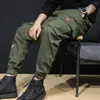 Pantalones de hombre Cintura elástica larga Monos de hombre Ajuste relajado Cargo medio