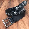 Ceintures en métal Rivet Jeans Ceinture pour hommes Rock Stud Western Cowboy Ceinture Homme Punk cuir mâle TBT0088