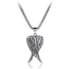 Angel Wing Pendant Halsband Ancient Silver Rostfritt stål Fjäderhalsband för kvinnor Män Fashion Fine Jewelry