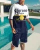 Survêtements pour hommes Summer 3D Imprimer T-shirt Ensembles Géométrie Luxe Mode Activewear Survêtement à manches courtes Shorts Beach All-Match Vêtements 221129