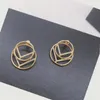 Big Circle Ear Studs Golden Brand Designer Women oorbellen Luxe sieraden Ladies F Ornamenten Party Accessoires Sieraden Dange Oorring